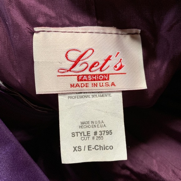 Let's Fashion Purple Ribbon Satin Prom Dress XS - Picture 5 of 6